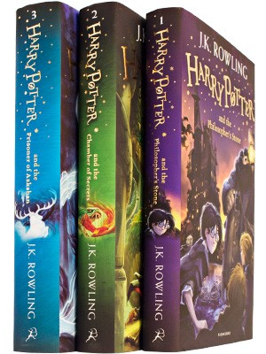 Harry potter hardback book set old leather library ed